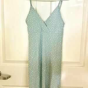 John Galt Light Blue Spaghetti Strap Dress with White Flowers